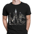 New York City Skyline Nyc Imagine Party Retro Vintage Mens T-Shirts Tee Top #NED