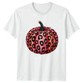 Pink Leopard Print Pumpkin Womens T-Shirt  Aesthetic Halloween Gift For Her