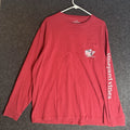 Vineyard Vines Shirt Mens XL Red Long Sleeve Pocket Tee Winter Whale Hot Cocoa
