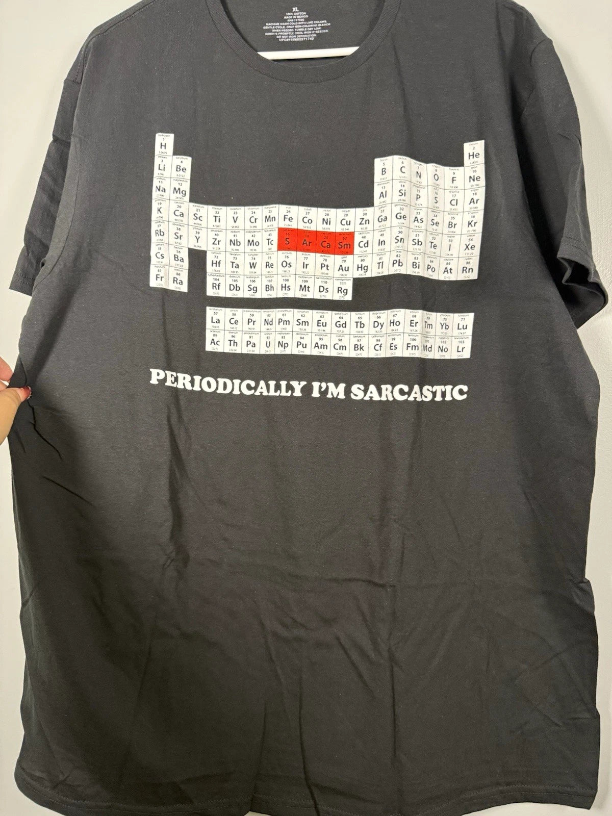 Periodically I'm Sarcastic Men's Black Graphic Crew Neck Cotton Jersey Tee XL