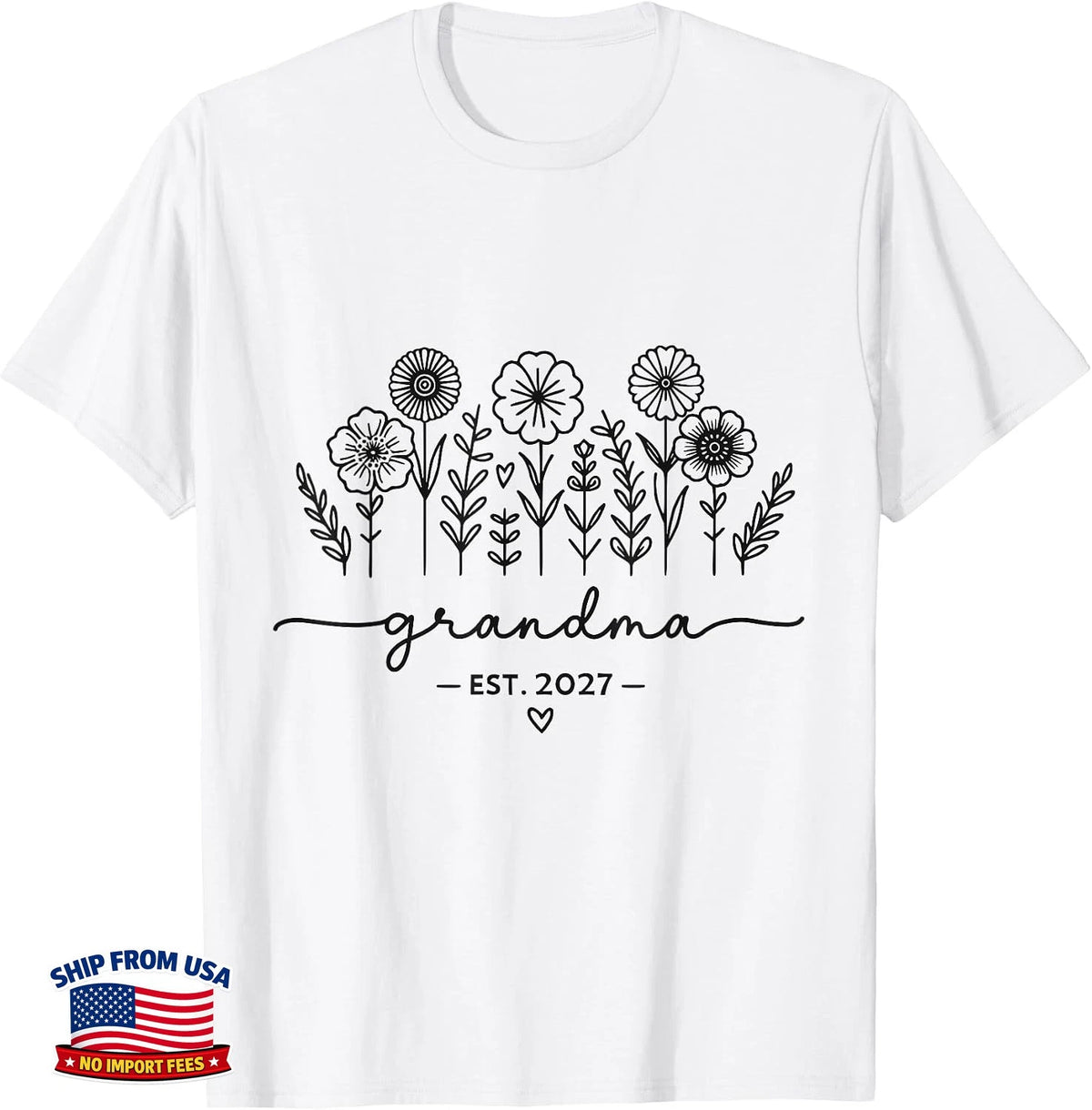 Promoted To Grandma 2027 T-Shirt New Grandma 2027 Cute Grandmother Gift