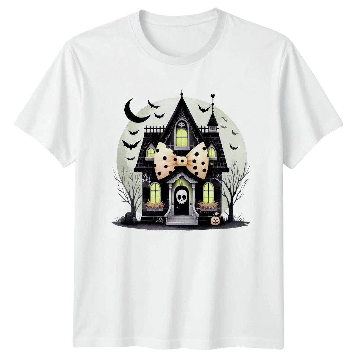Coquette Haunted House Womens T-Shirt Coquette Halloween Halloween Gift For Her