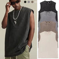 Mens Tank Top Muscle Shirt Sleeveless T-Shirt Vintage Acid Wash No Print Mix
