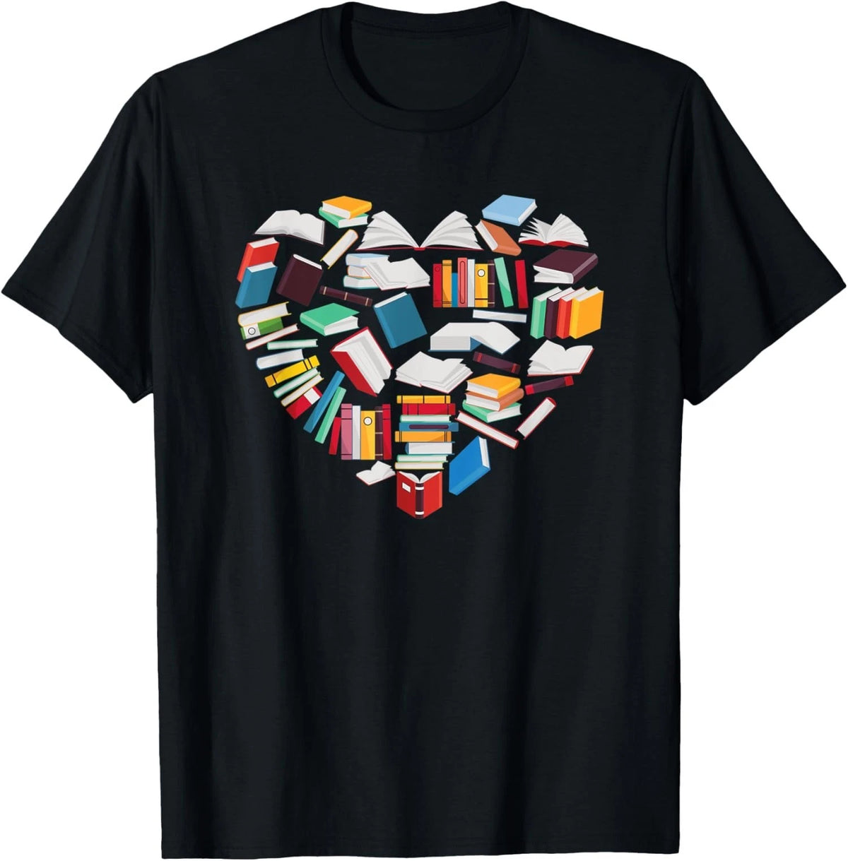 Love to Read Book Lover Book Heart Funny Design Unisex T-Shirt Image 1 of 3