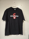 SHINEDOWN "SHINEDOWN FOREVER" BACK PRINT, MENS LARGE BLACK TSHIRT, ROCK, SOFT...