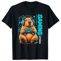 Gaming Capybara Gamer T Shirt Funny Video Game Animal Headset Gift