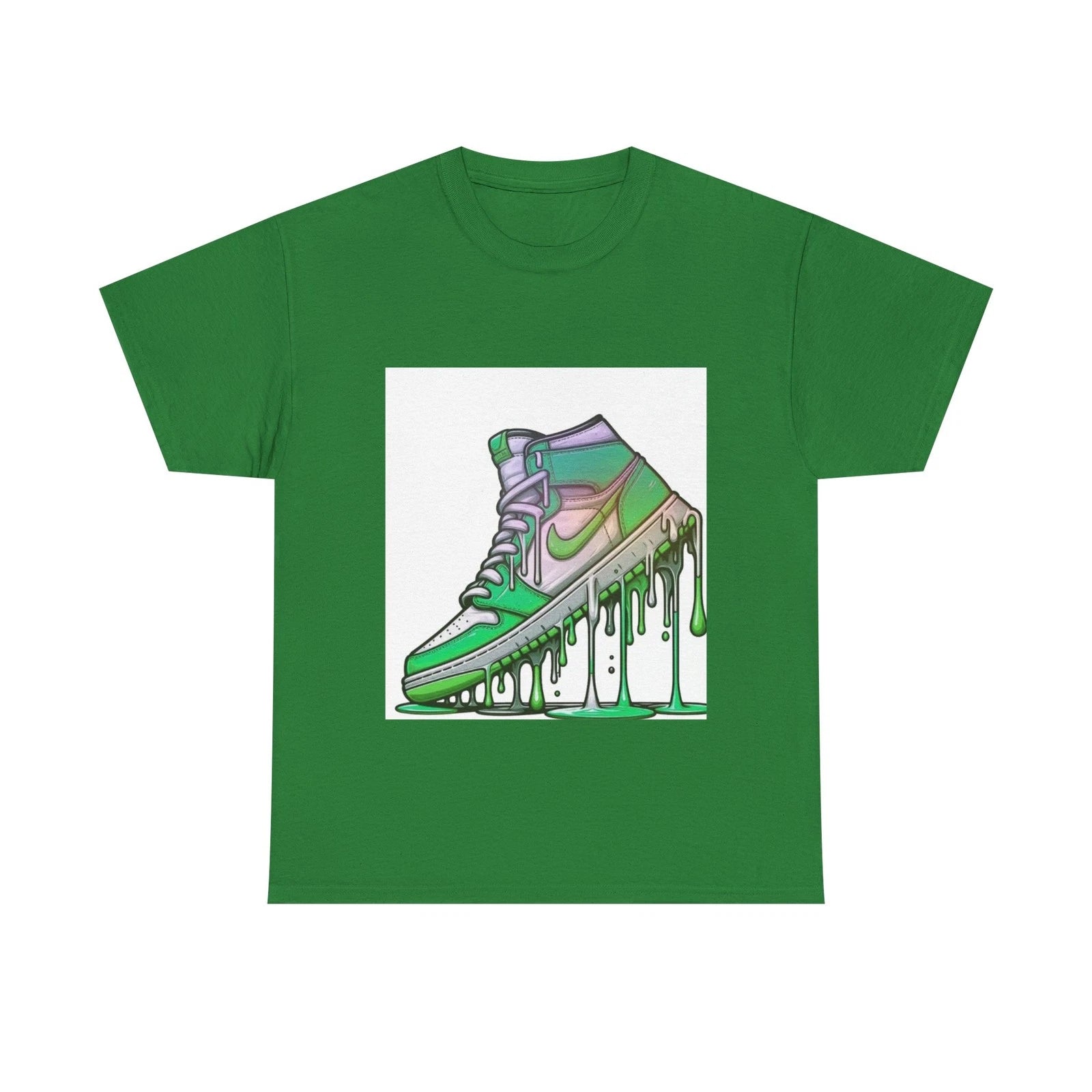 Green Dripping Sneaker Tee | Skate Shoe Illustration