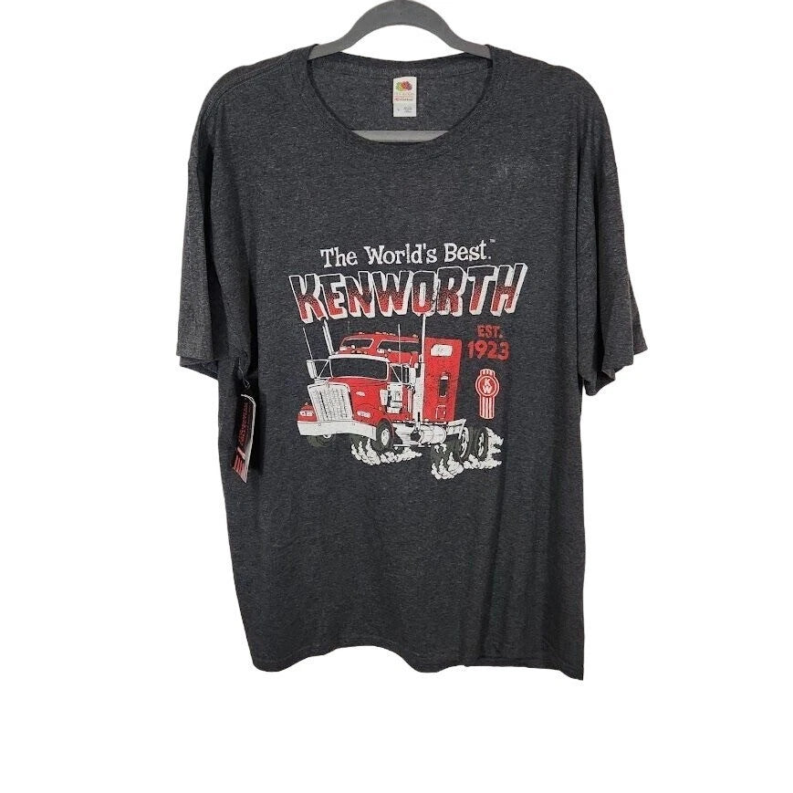 The World's Best Kenworth 100 Short Sleeve Tee in Dark Gray - Size Large