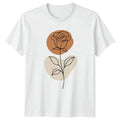 Minimalist Line Art Rose Flower Womens T-Shirt Botanical Floral Mothers Day