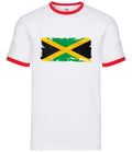 Jamaica Grunge Style Flag - Mens Ringer - Jamaican Love