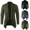 Sleek Men's Asymmetrical Cardi Top for a Modern Casual Look with Sleeves