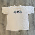 Cal Cru Moab Utah Beige Neutral Pinstriped Texted Graphic T Shirt  XXL