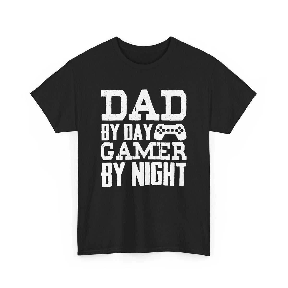 Dad by Day Gamer by Night Gaming Unisex Heavy Cotton Tshirt