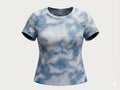 women's Blue & White Tie-Dye Cloud Tee | Soft Graphic T-Shirt | Oversized Fit