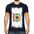West Virginia State Men's Grunge Flag T-Shirt West Virginian T-Shirt