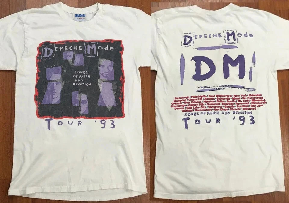 Depeche Mode Songs Of Faith And Devotion 1993 Tour Concert T-Shirt