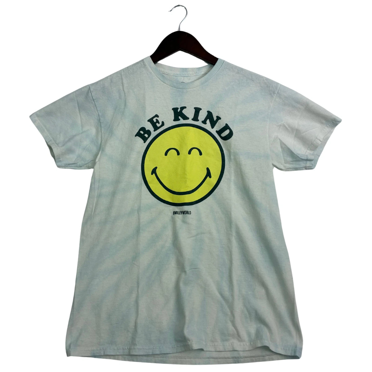 SmileyWorld Be Kind Smiley Face T-Shirt Men's Medium Blue Tie Dye 100% Cotton