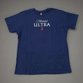Michelob Ultra Light Beer Hanes Adult 2XL Navy T-Shirt W/ Logo