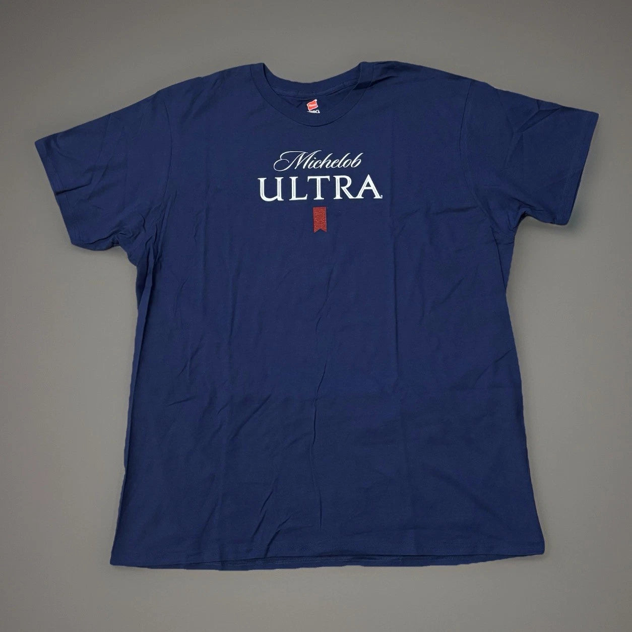 Michelob Ultra Light Beer Hanes Adult 2XL Navy T-Shirt W/ Logo
