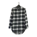 Check Long Shirt No Collar Plaid Casual Street Fashion Used