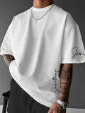 new men's T-shirt features a casual fashionable comfortable soft 3D striped top