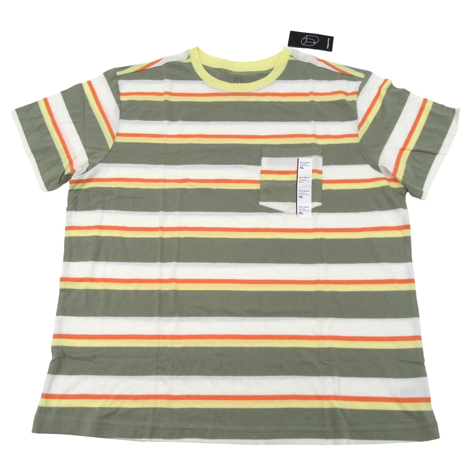 Original Use Mens Size XL Crew Neck Short Sleeve T-Shirt Striped Restful Green