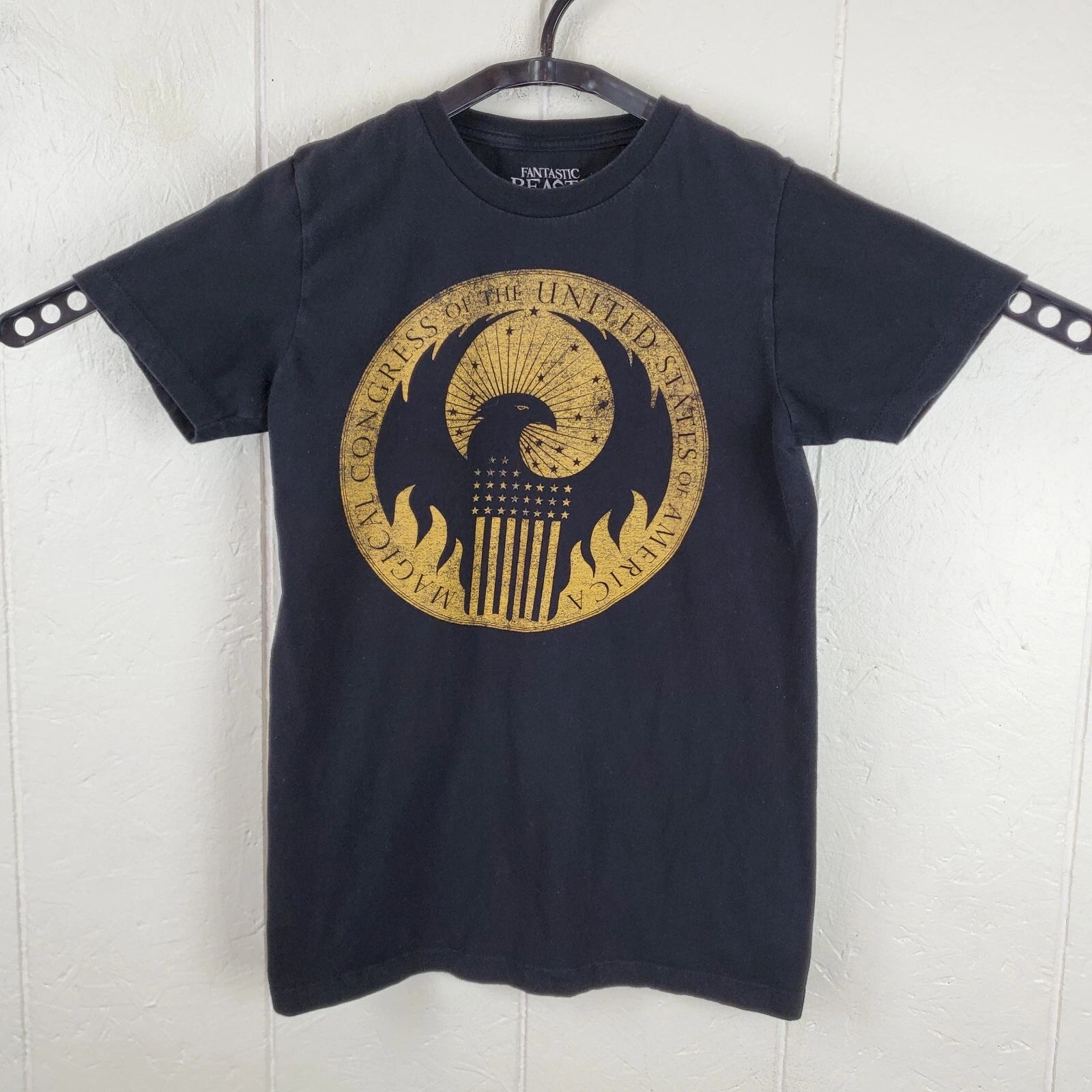 Fantastic Beasts Shirt Mens Extra Small Black Crew Neck Short Sleeve Graphic