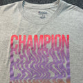 Champion Mens T-Shirt Large Gray Short Sleeve Logo Athletic Casual