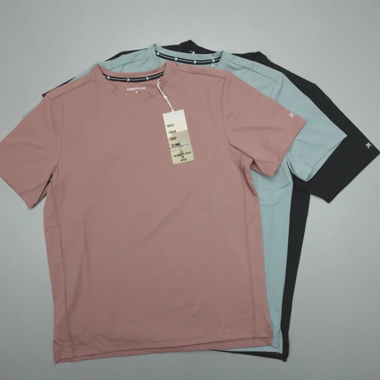 Kenneth Cole Tech Short Sleeve Tee T-Shirt Nylon Stretch Athletic Fit
