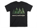 Merry And Bright Cute Chirtsmas Black T Shirt Gift For Friends