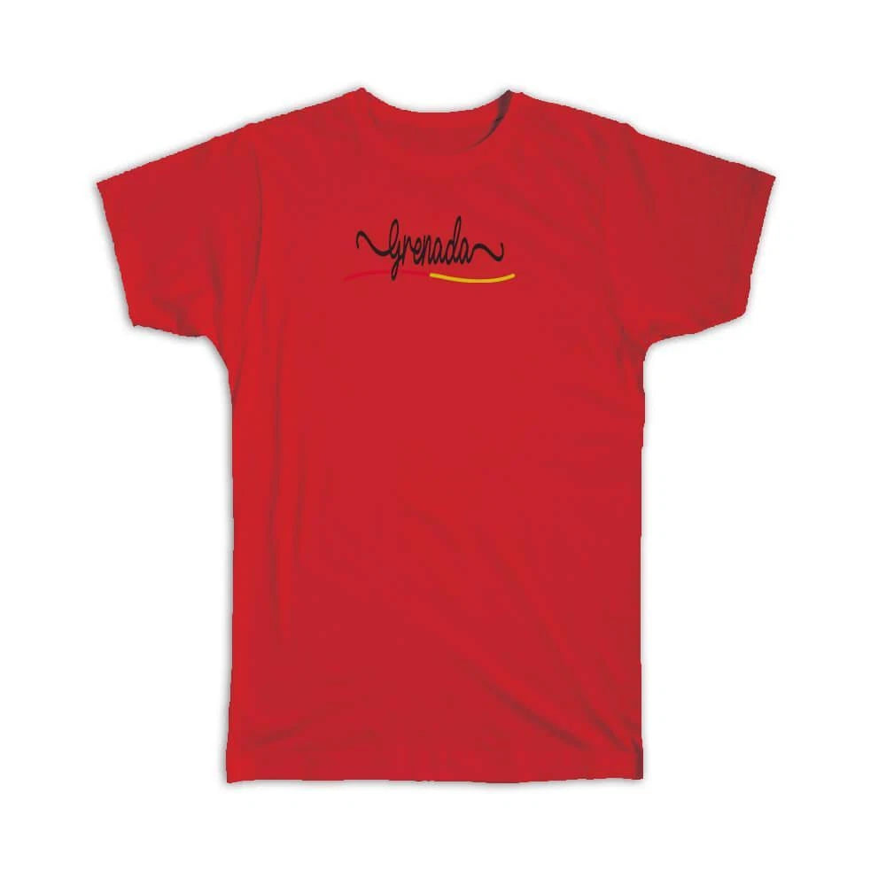 Gift T-Shirt : Grenada Flag Colors Grenadian Travel Expat Country Minimalist