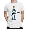 Mens Punk Music T-Shirt Skeleton Guitar Electric Goth  Tee Rock Metal