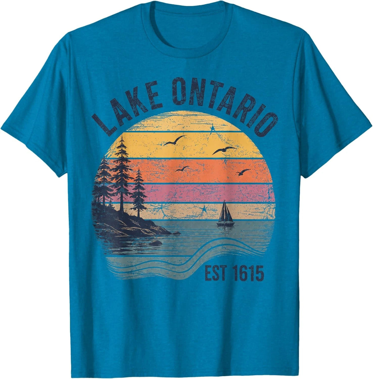 Retro Sunset Great Lakes Lake Ontario Unisex T-Shirt