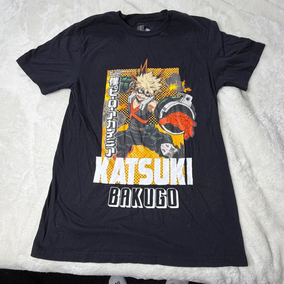 Gildan My Hero Academia Graphic Tee Mens Small Black Excellent Katsuki Bakugo Image 1 of 4