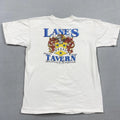Vintage Lane's Tavern Shirt Mens Medium White Stafford England Graphic Tee 1991