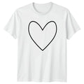 Simple Hand Drawn Heart Outline T-Shirt Minimalist Art Love Valentines Day Gift