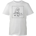 Cute Artist Drawing Girl Line Art Novelty Unisex Black Graphic Cotton T-Shirt
