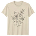 Minimalist Hand Drawn Floral Botanical T-Shirt Botanical Illustration Floral
