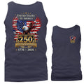 250 Years of American Independence Day US Flag 4th of July Patriotic Tank Top