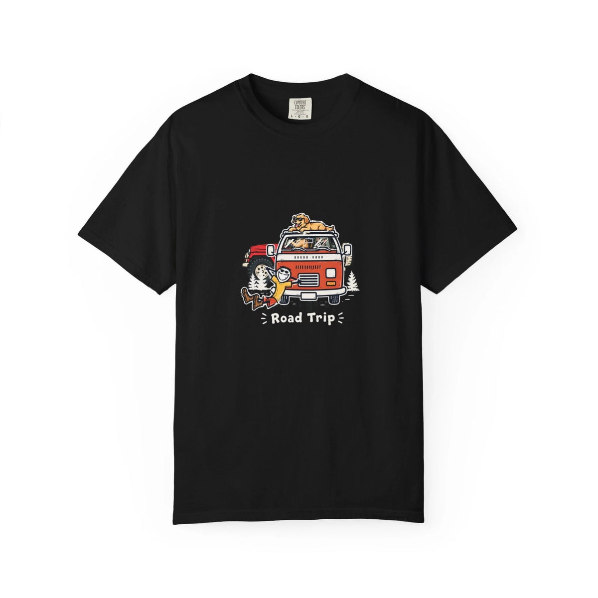 T shirt - Road Trip Dog Camper Van Retro Vintage Graphic T-Shirt Image 1 of 4