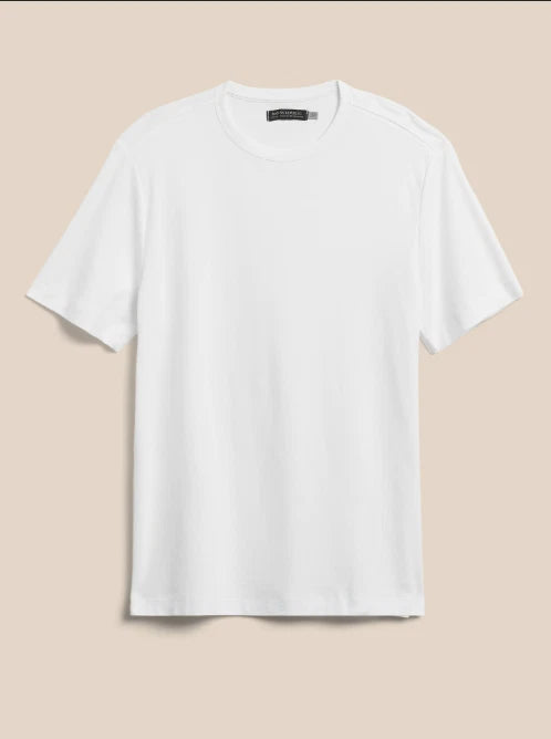 MEN MEDIUM BANANA REPUBLIC LUXE TOUCH PERFORMANCE T SHIRT SHORT SLEEVE WHITE NWT