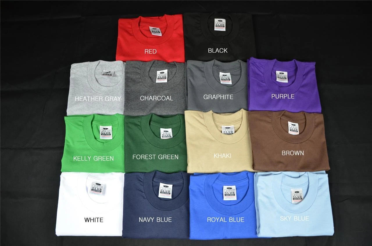 3 NEW PROCLUB LT-5XLT TALL HEAVY WEIGHT T-SHIRTS PLAIN TEE PRO CLUB COLOR BLANK