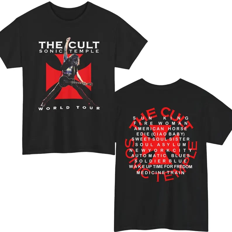 Vintage 1989 The Cult Sonic Temple Tour T-Shirt Retro Rocker Tee