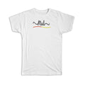 Gift T-Shirt : Mali Flag Colors Malian Travel Expat Country Minimalist Lettering
