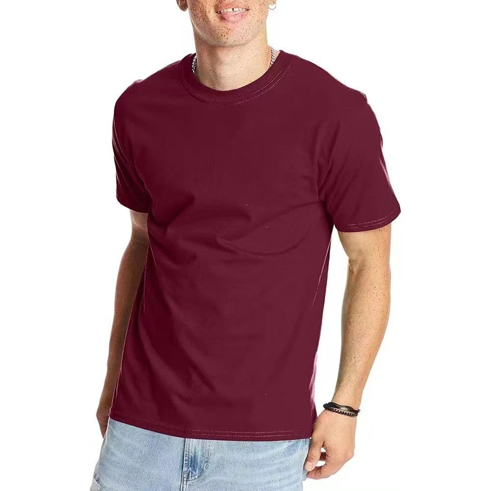 Short Sleeve T Shirt for Men Round Neck Slim Fit Base Layer Undershirt Top