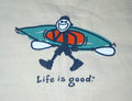 LIFE IS GOOD Ivory Cream JAKE with KAYAK s/s T-SHIRT Men XXL Image 1 of 4