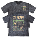 Pure Fiction Unisex Mens Carbon Grey 240gsm French Terry Acid Wash T-Shirt
