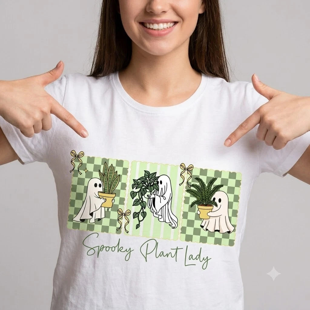 Halloween Gardener Shirt Plant Ghost Giff For Plant Lady Tee Image 1 of 4
