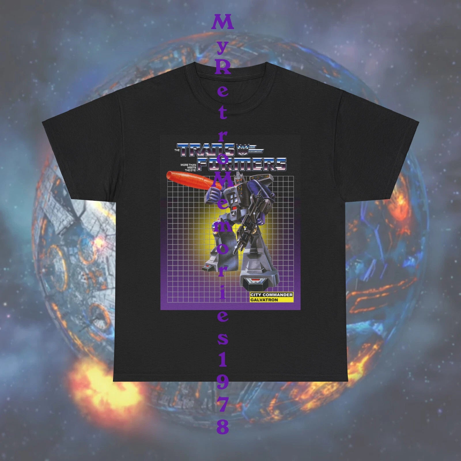 NEW Transformers Decepticon Galvatron Box Art Design 2 Colors T-Shirt S-5XL