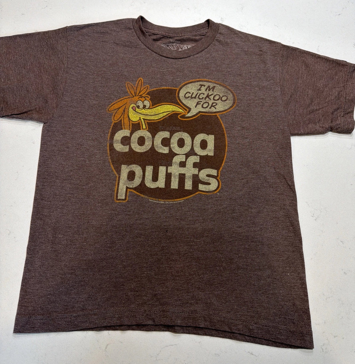 COCOA PUFFS T-SHIRT TEE SIZE M  BROWN SAVVY KELLOGG'S